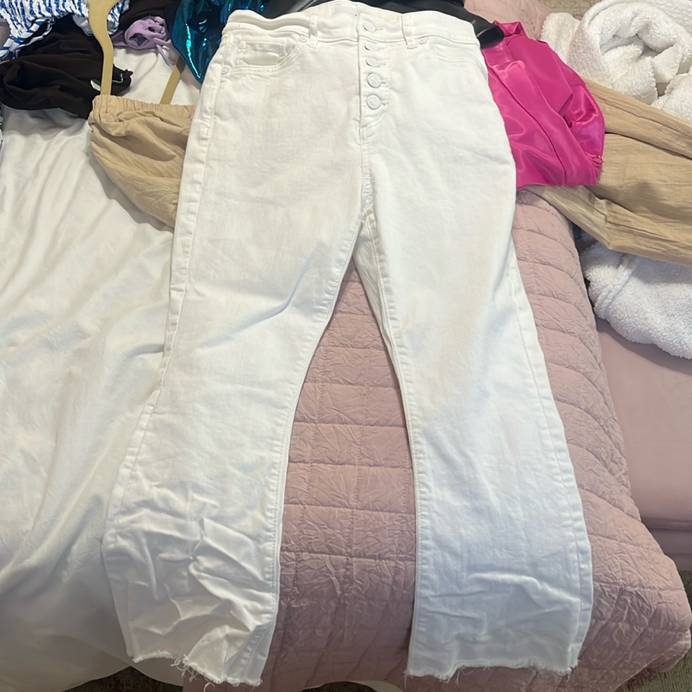 Women’s loft the kick chop white jeans